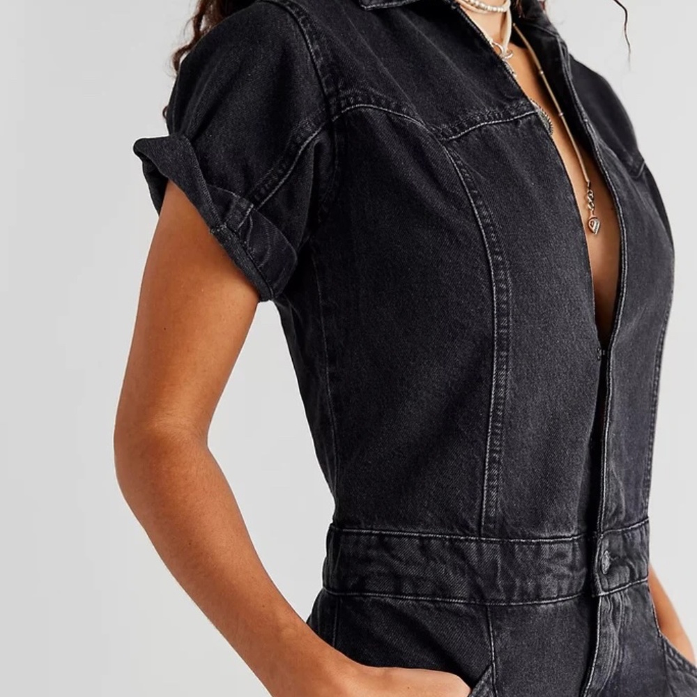 Free People Marla Jumpsuit in Black (Barrel Leg)